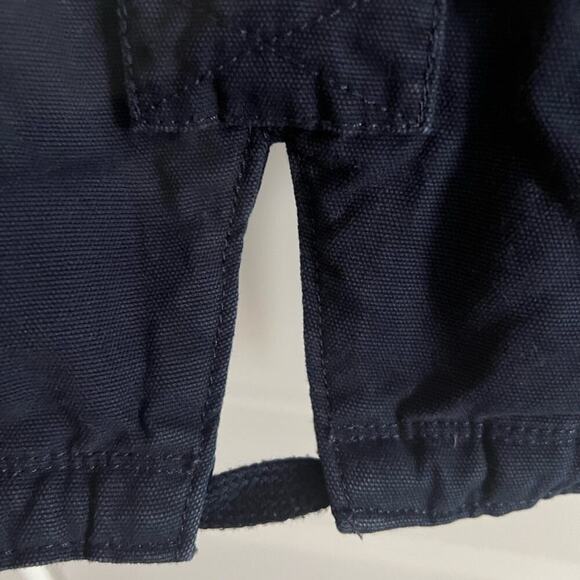 Navy Adidas Drawstring Canvas  Coat- Size M - Picture 6 of 11